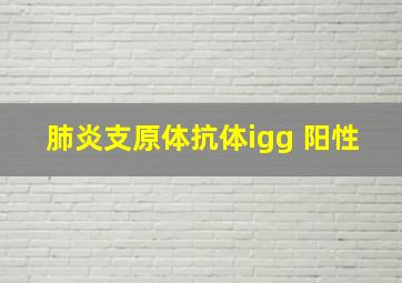 肺炎支原体抗体igg 阳性